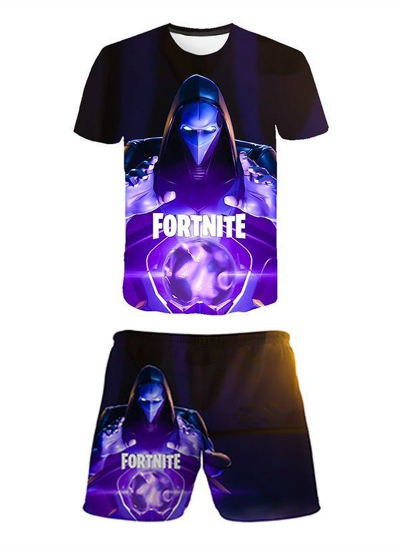 Game Fortnite set 3D digital printing personalized breathable children's T-shirt shorts set