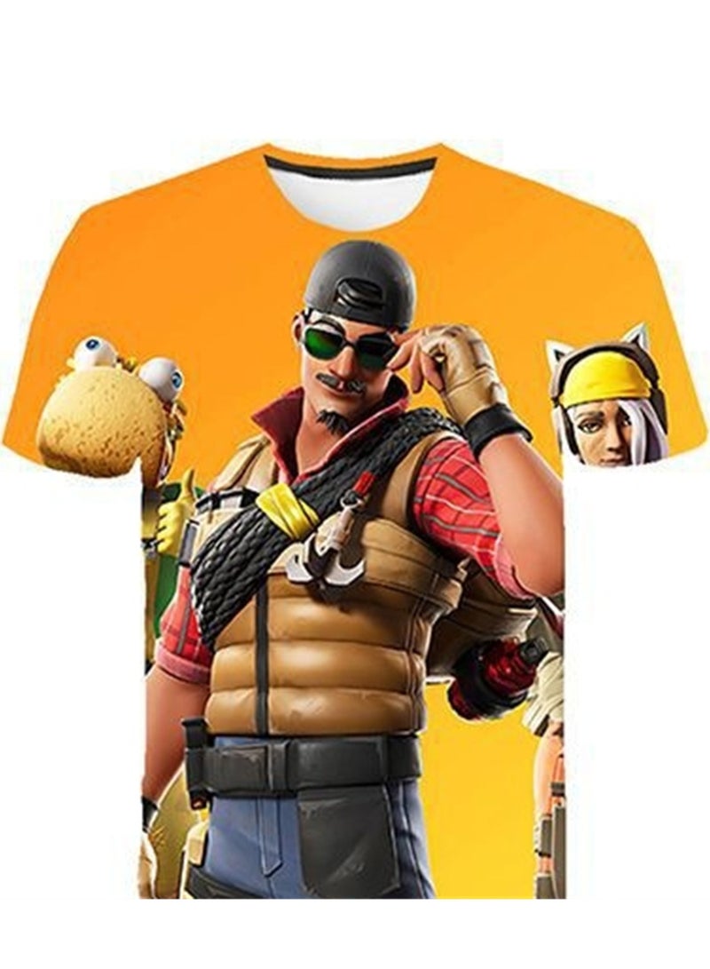 Game Fortnite set 3D digital printing personalized breathable children's T-shirt shorts set