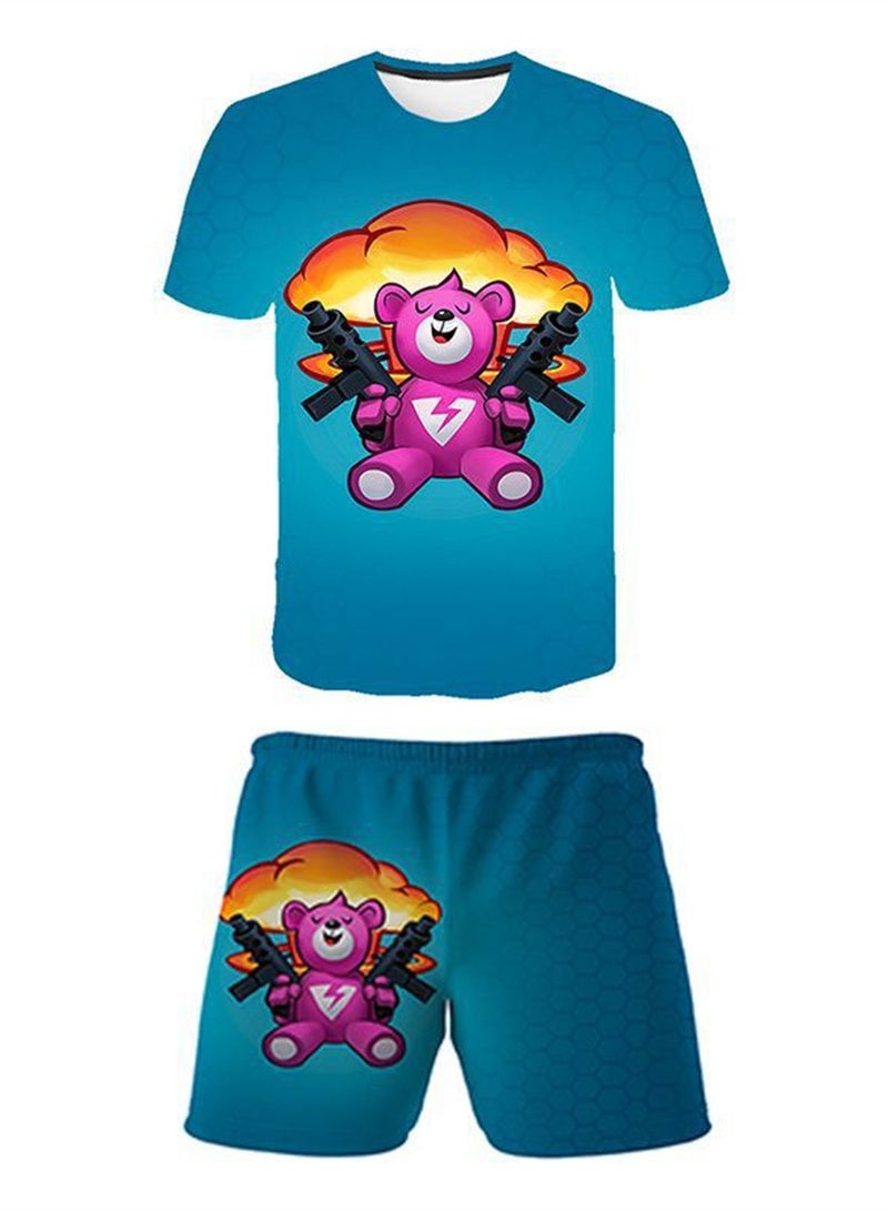 Game Fortnite set 3D digital printing personalized breathable children's T-shirt shorts set