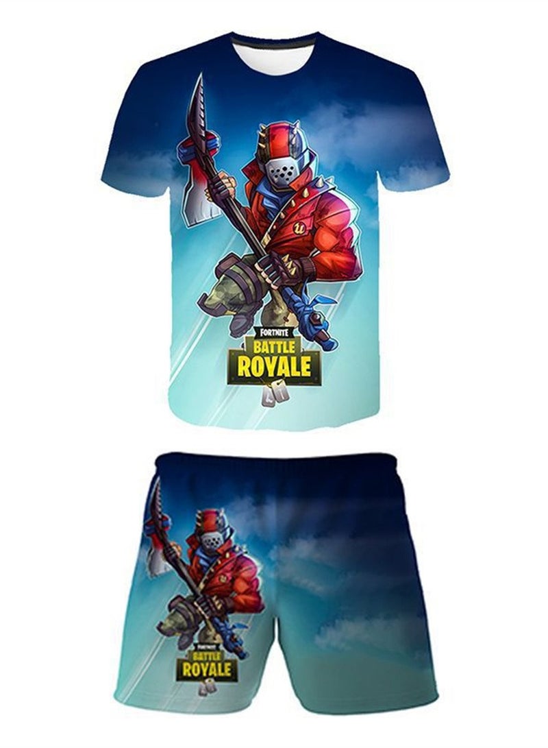 Game Fortnite set 3D digital printing personalized breathable children's T-shirt shorts set