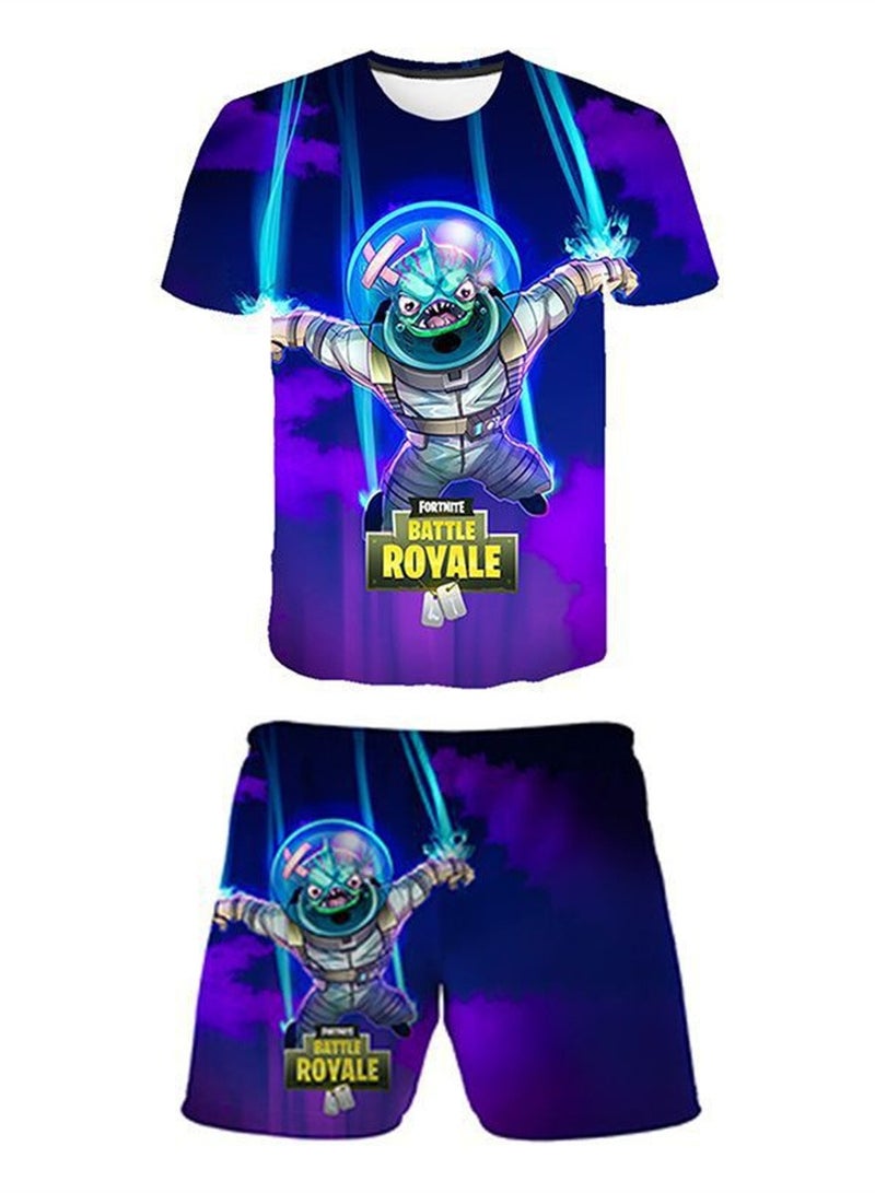 Game Fortnite set 3D digital printing personalized breathable children's T-shirt shorts set