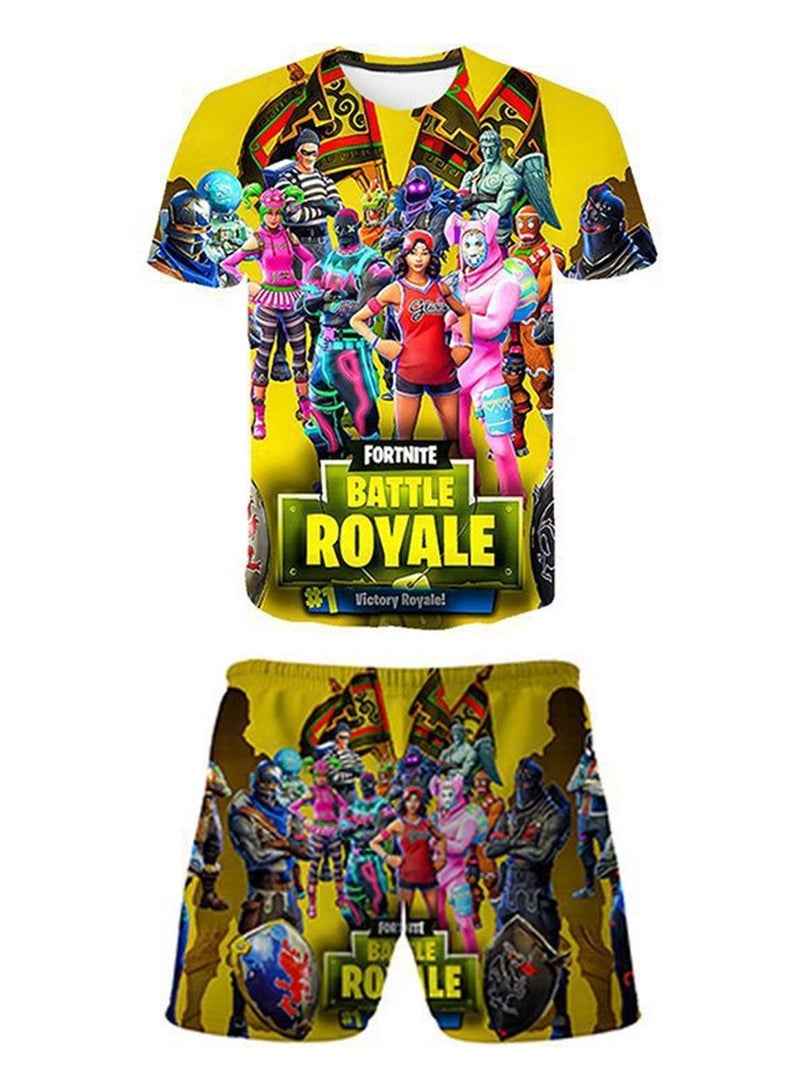 Game Fortnite set 3D digital printing personalized breathable children's T-shirt shorts set