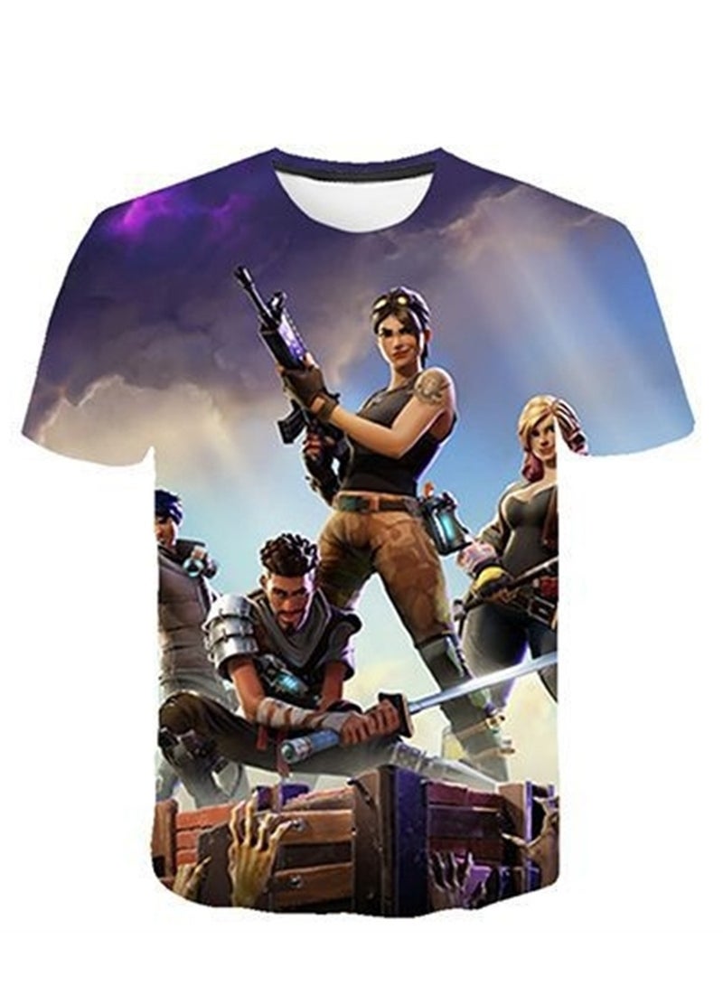 Game Fortnite set 3D digital printing personalized breathable children's T-shirt shorts set