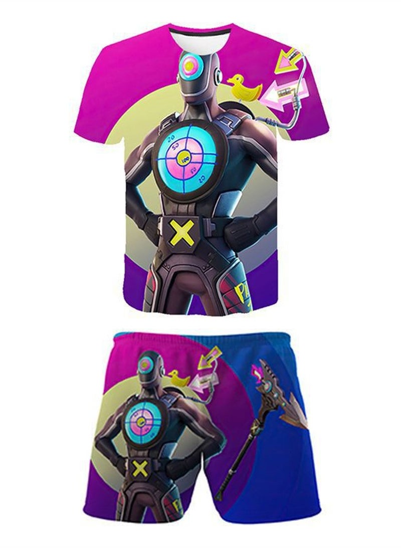 Game Fortnite set 3D digital printing personalized breathable children's T-shirt shorts set