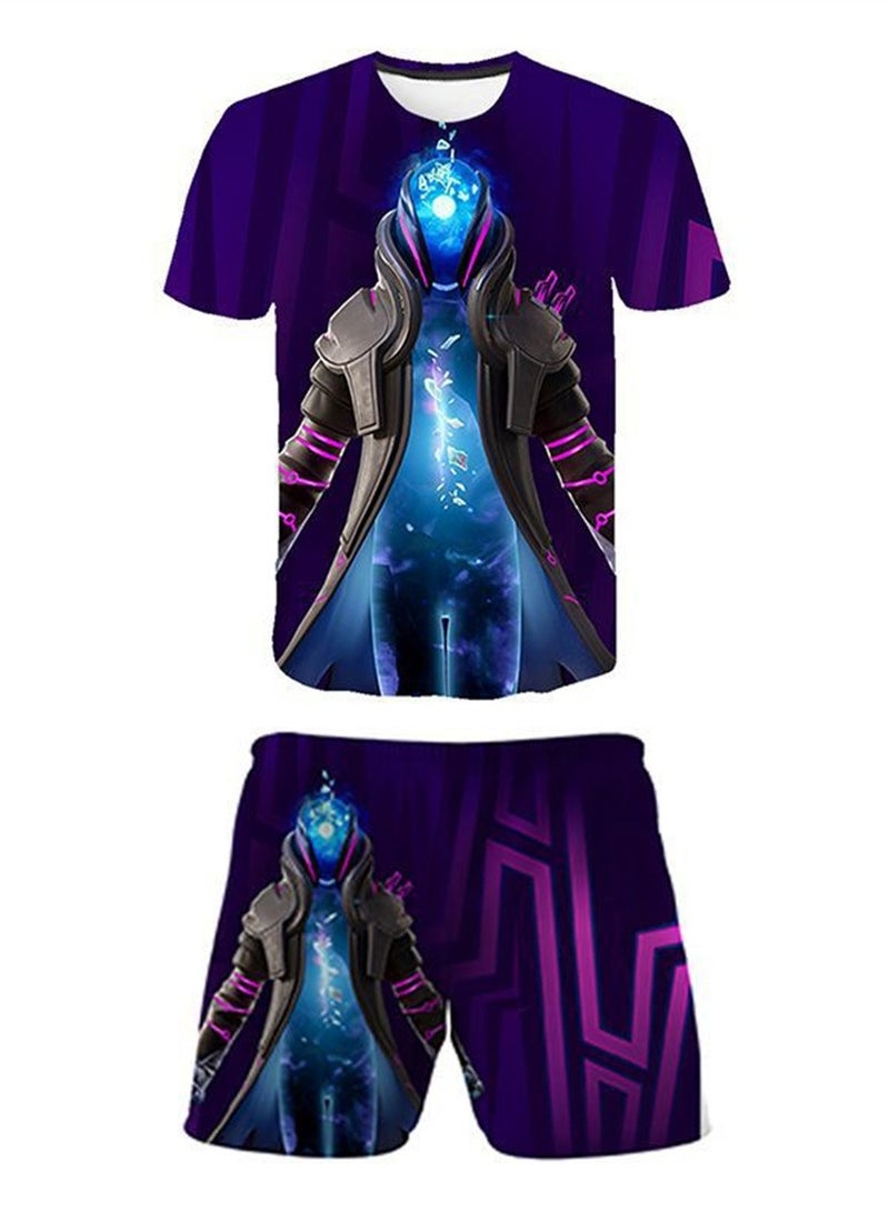 Game Fortnite set 3D digital printing personalized breathable children's T-shirt shorts set