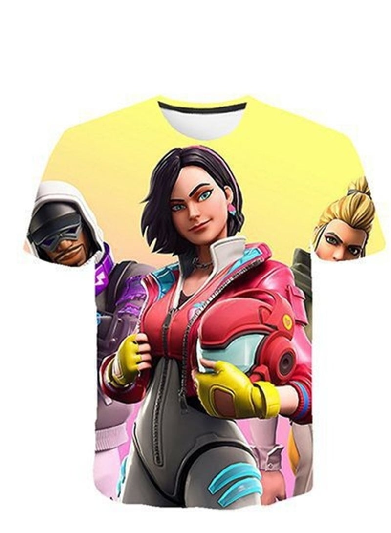 Game Fortnite set 3D digital printing personalized breathable children's T-shirt shorts set