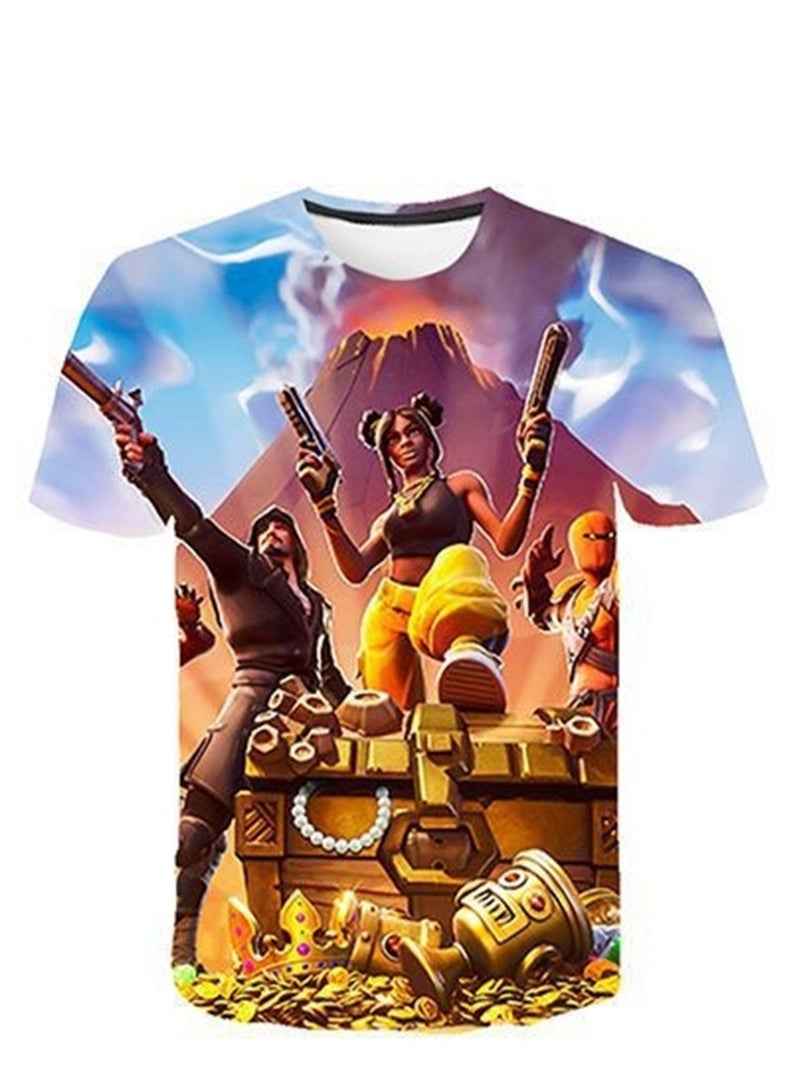 Game Fortnite set 3D digital printing personalized breathable children's T-shirt shorts set