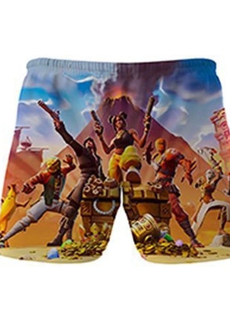 Game Fortnite set 3D digital printing personalized breathable children's T-shirt shorts set
