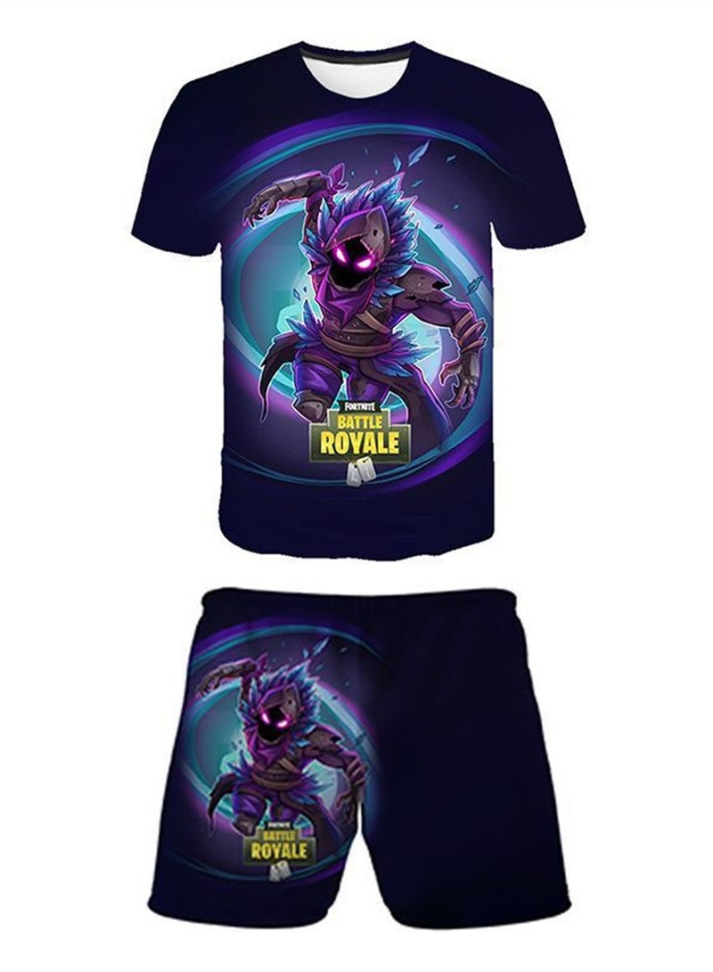 Game Fortnite set 3D digital printing personalized breathable children's T-shirt shorts set
