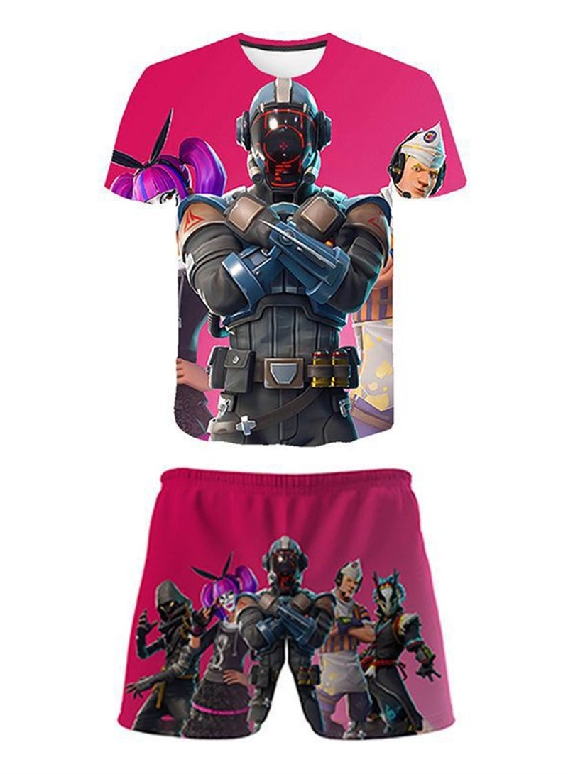 Game Fortnite set 3D digital printing personalized breathable children's T-shirt shorts set
