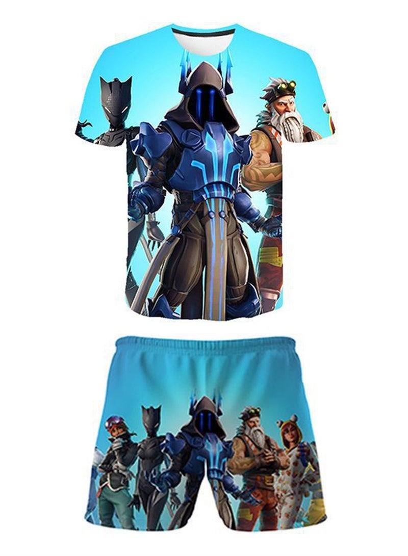 Game Fortnite set 3D digital printing personalized breathable children's T-shirt shorts set