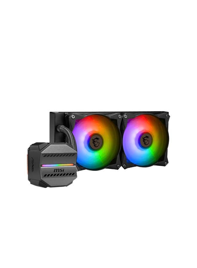 MAG CORELIQUID M240 AIO Liquid Cooler, 240mm Radiator, 78 73 CFM, 2000 RPM Fan Speed, 2 x ARGB 120mm Fans, Two Ball Bearing, Elevated Cooper Plate, Reinforced Tubing, Black 306-7ZW4R14-813 Black