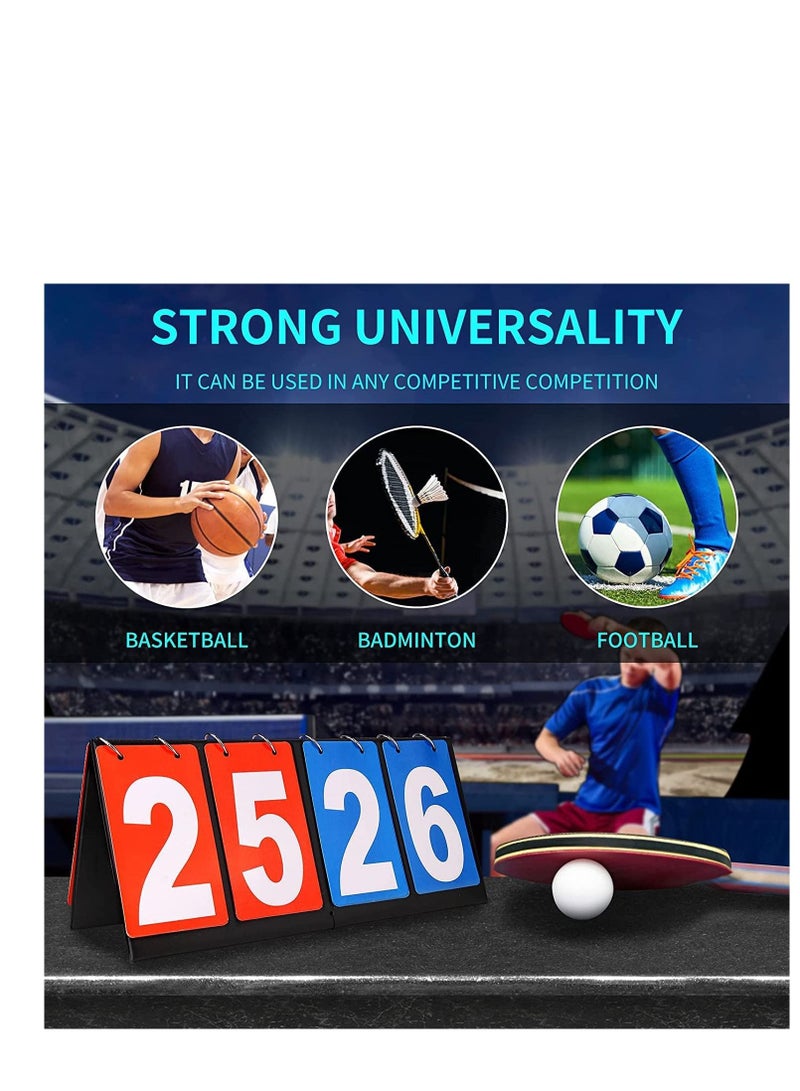 Scoreboard  4 Digital Portable Table Top Scoreboard Flipper Volleyball Basketball Table Tennis Sports Score Flip Scoreboard