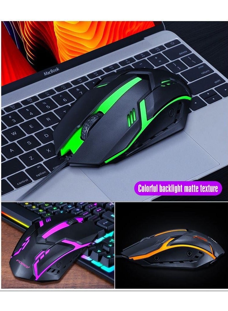 RGB Gaming Keyboard Mouse Set, Mechanical Keyboard Feel Keyboard,104 Keys Transparent Keycap Keyboard with Mouse, for Gaming Office