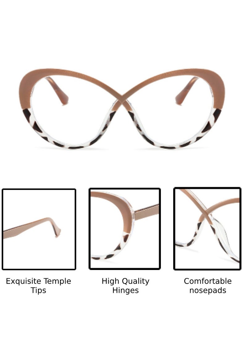 Blue Light Blocking Optical Eyeglasses - Stylish Oversized Frames, Clear Lens, Polarized. Top-rated Bluelight Protection for Reading, Work, & Screen Time. Vintage-Inspired, Lightweight Design.