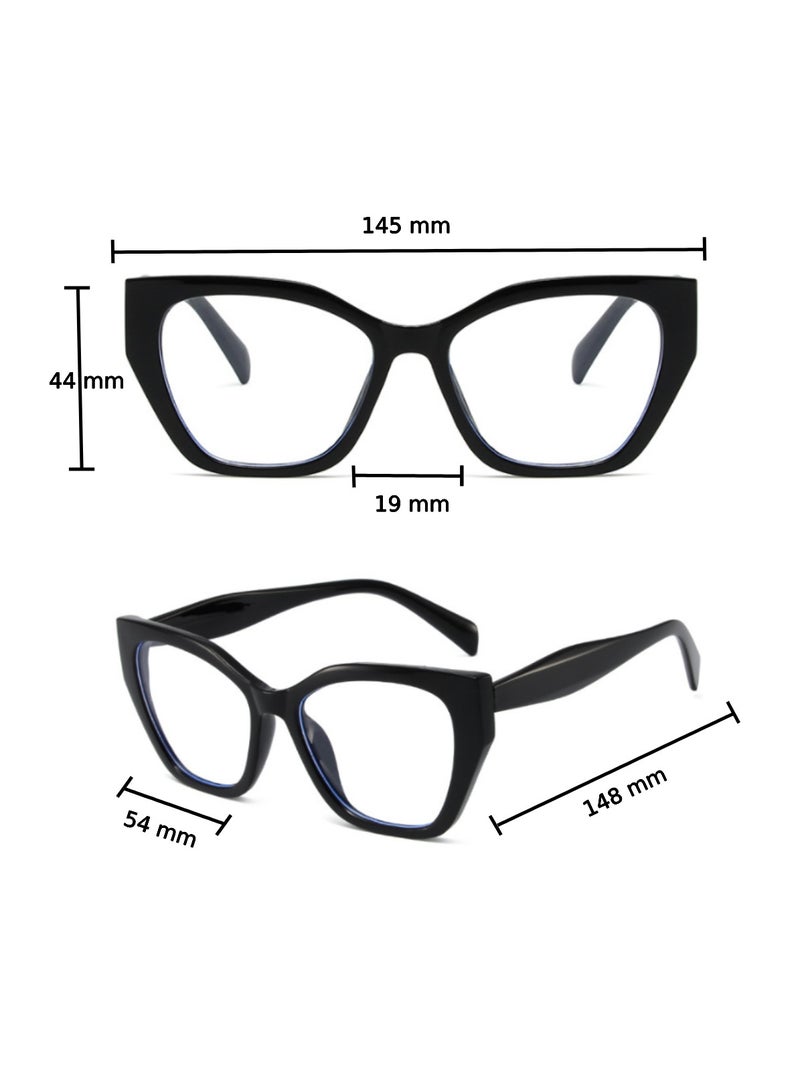 Blue Light Blocking Optical Eyeglasses - Stylish Butterfly Frames, Clear Lens, Polarized. Top-rated Bluelight Protection for Reading, Work, & Screen Time. Vintage-Inspired, Lightweight Design.