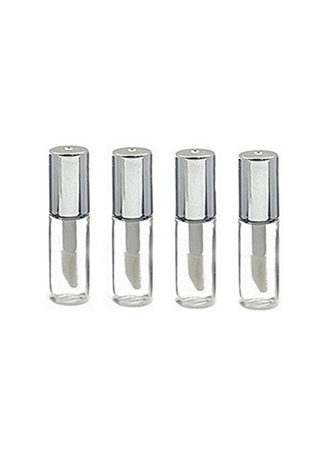 12 Pcs Mini 1.2Ml Plastic Empty Lip Gloss Tube Diy Makeup Lip Balm Container Tubes Bottle Jar Pot (Silver)