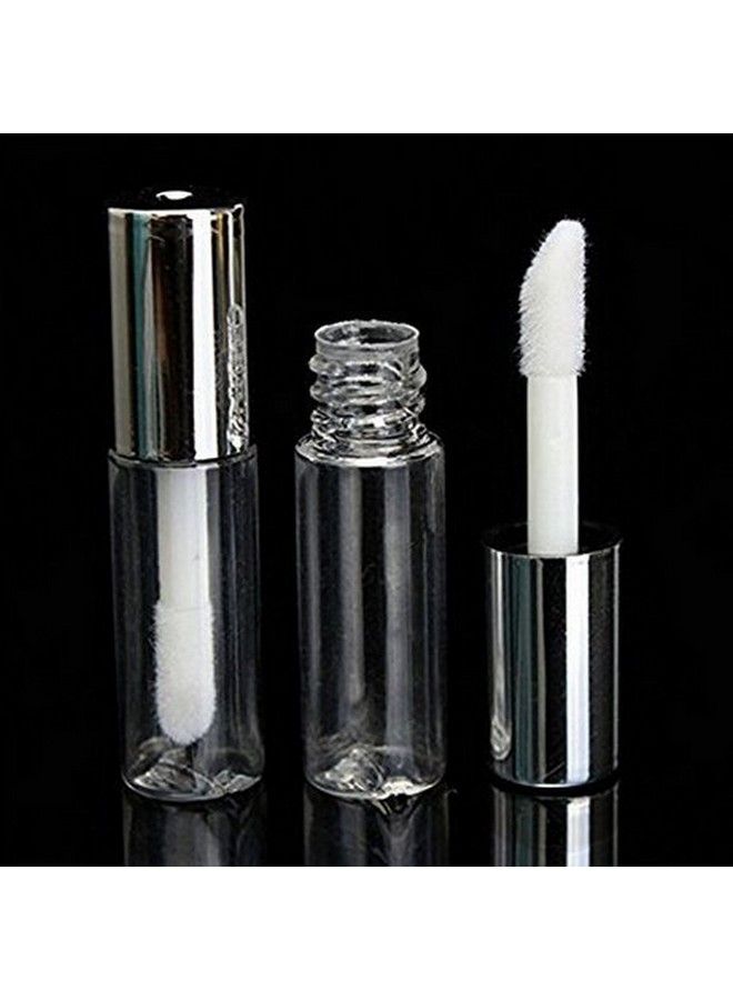 12 Pcs Mini 1.2Ml Plastic Empty Lip Gloss Tube Diy Makeup Lip Balm Container Tubes Bottle Jar Pot (Silver)