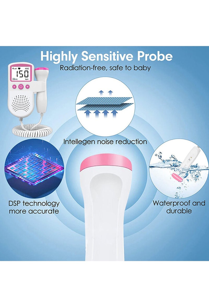 Fetal Doppler Detector Baby Heart Beat Rate Probe Prenatal Monitor Ultrasonic