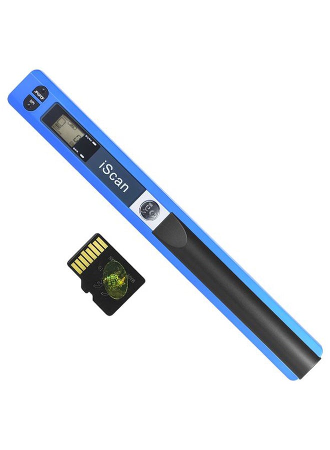 Portable Handheld Wand Scanner With TF Card Blue/Black