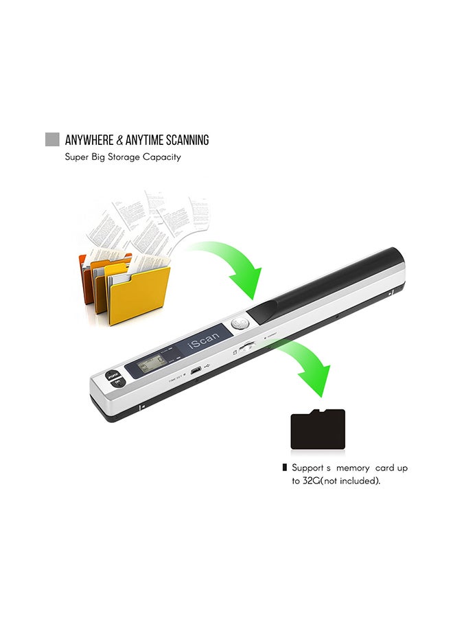 Portable Wireless Mini Handheld Document Scanner Silver