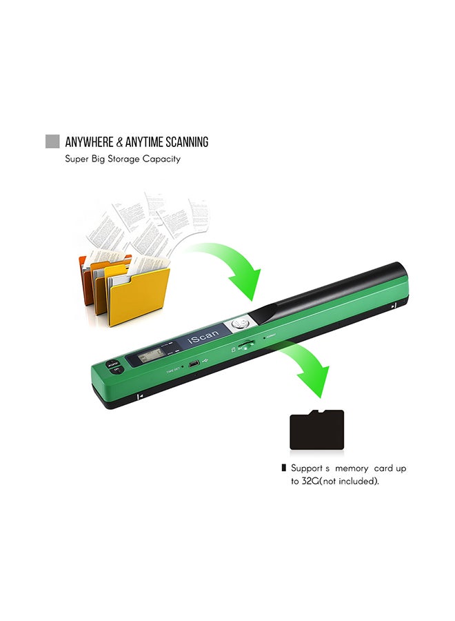 Portable Wireless Scanner Mini Handheld Document Green