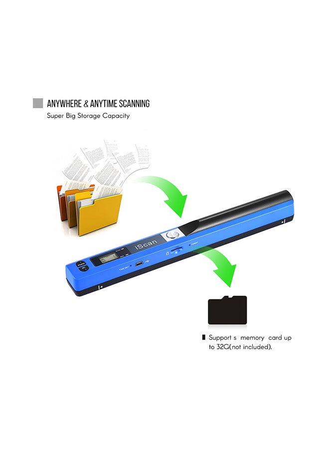 Portable Wireless Scanner Mini Handheld Document Blue