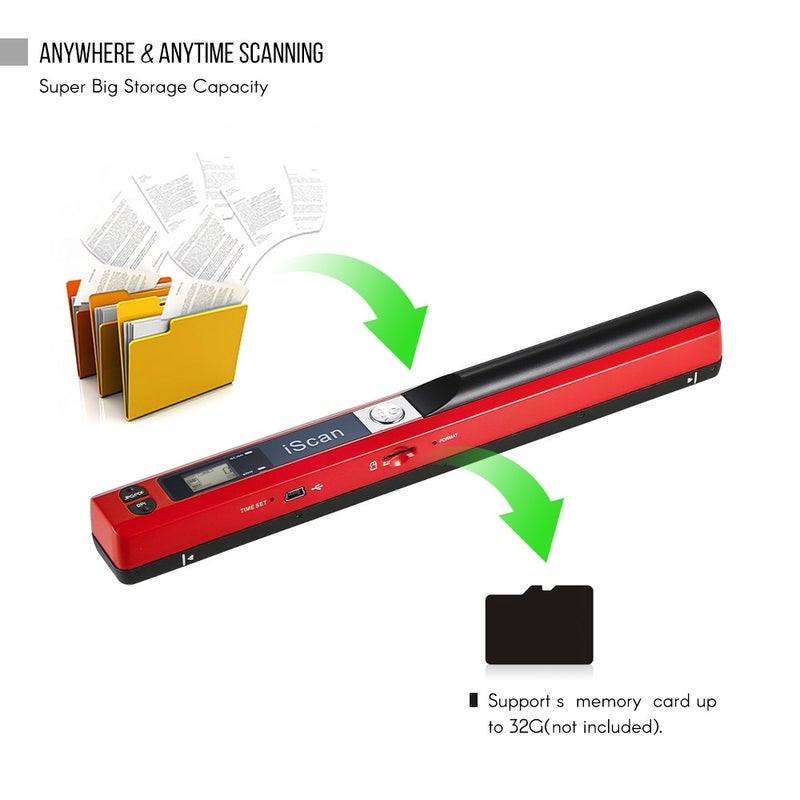 Portable Wireless Mini Handheld Scanner Red