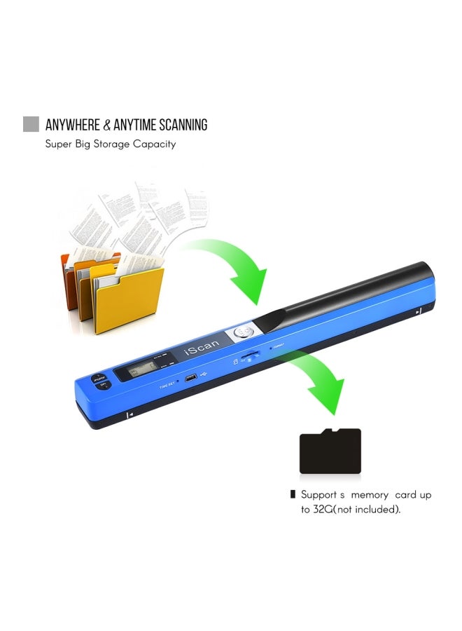 Portable Wireless Mini Scanner Blue/Black