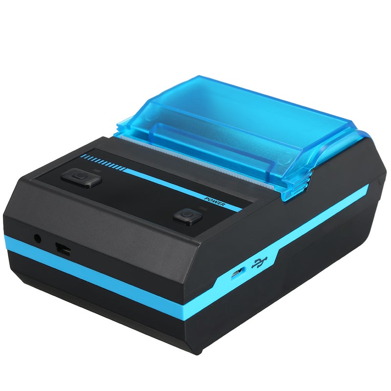 Portable Mini Wireless 58mm BT Direct Thermal Printer Blue/Black