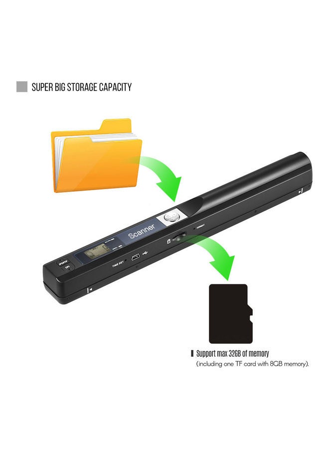 Portable Handheld Wand Wireless Scanner Black