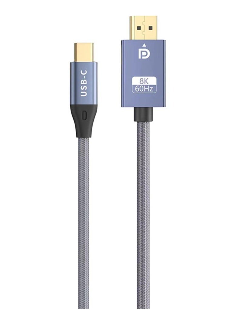 8K Usb C to Displayport Bi-Directional Cable 6.6FT Display Port to Type-C 3.1 Converter 8K@60Hz 4K@120Hz Compatible Thunderbolt 3/4 For MacBook Pro DELL Laptop