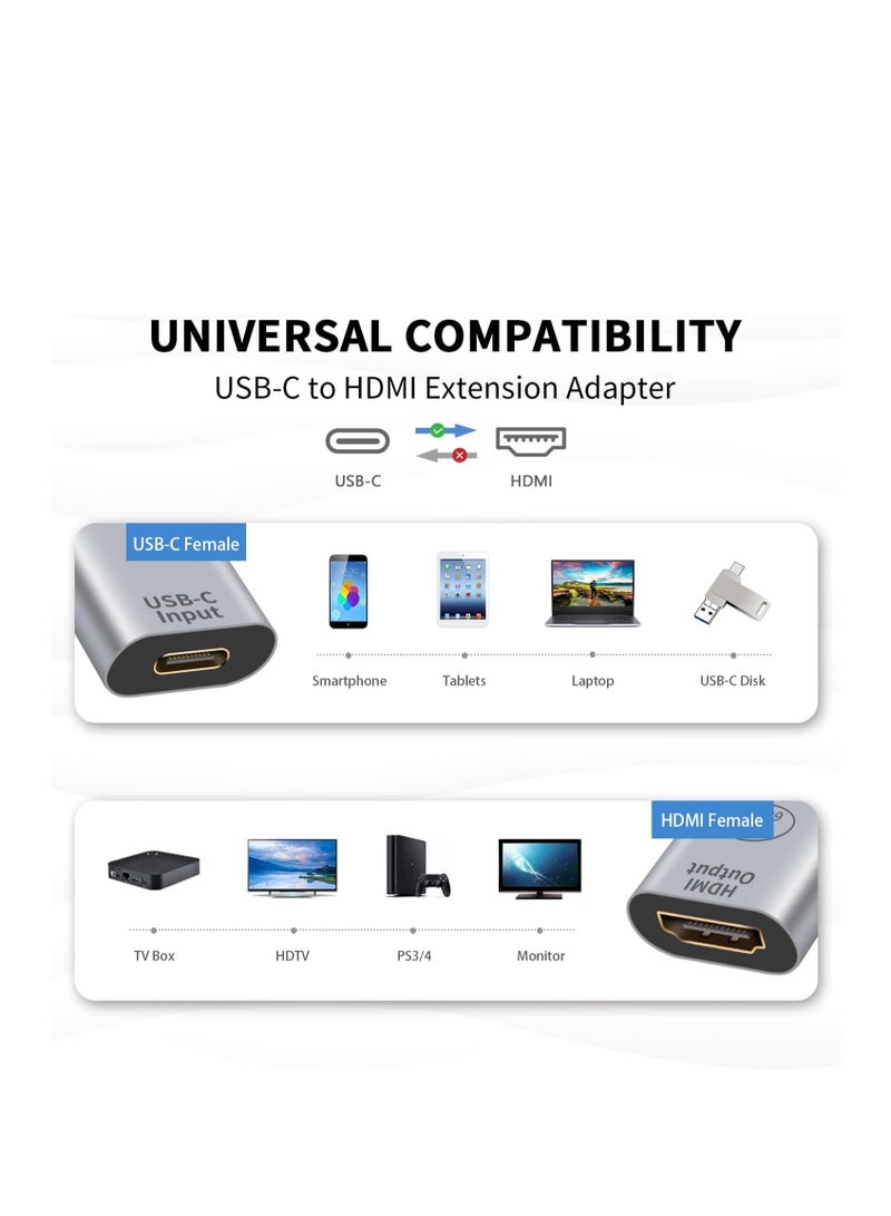 USB C to DMI Adapter, USB-C to HDMI Adapter, 4K@60HZ HD mDP output VGA DP R, for Notebook, Projector, TV, Computer, Monitor, 1 Pcs