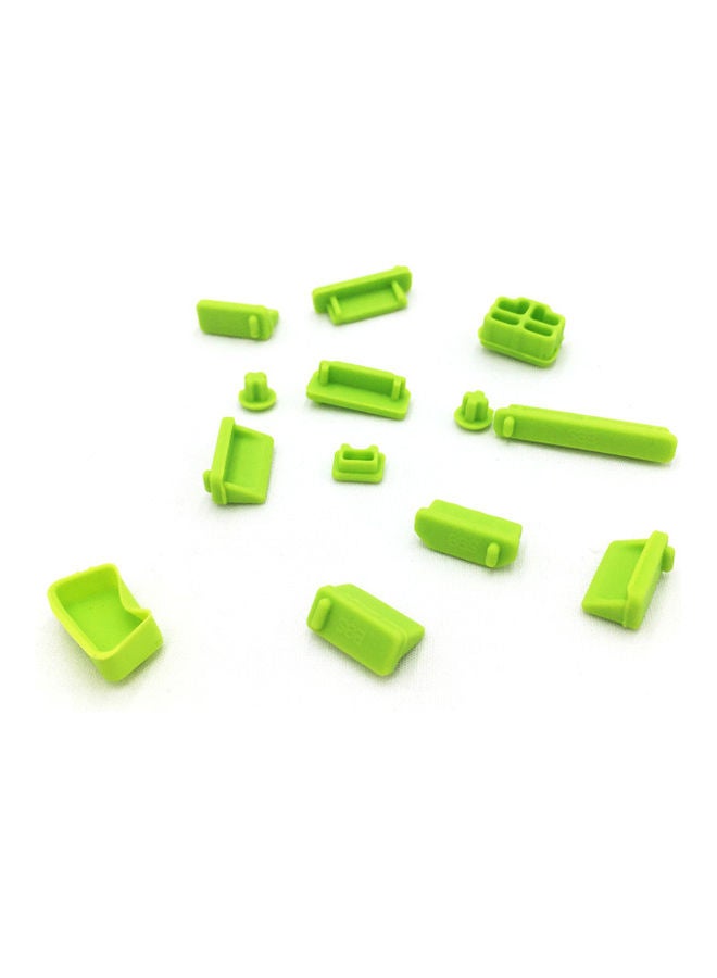 13-Piece Anti-Dust Plug Cover Set Green