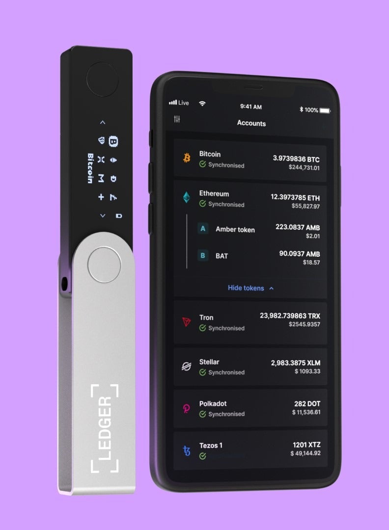 Nano X Hardware Wallet | Safest Crypto & NFT Cold Storage, Big Screen + Wireless Bluetooth & Type-C Connectivity, 5000+ Coins Supported, for iOS & Android, MacOS & Windows - Black