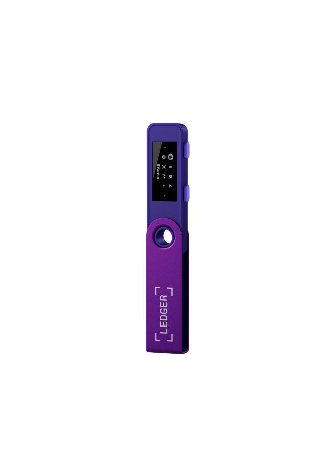 Nano X Hardware Wallet | Safest Crypto & NFT Cold Storage, Big Screen + Wireless Bluetooth & Type-C Connectivity, 5000+ Coins Supported, for iOS & Android, MacOS & Windows - Amethyst Purple