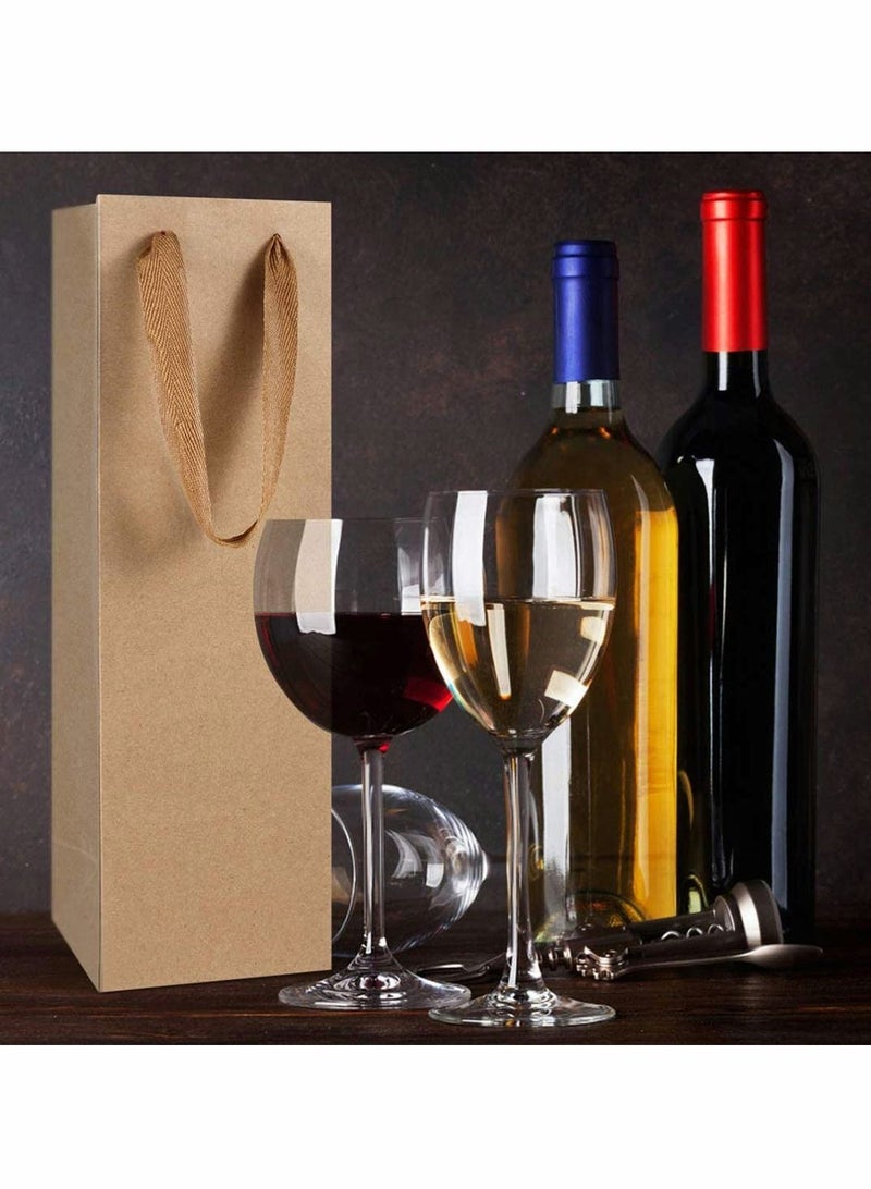 Wine Bag, Brown Kraft Long Kraft Paper Bags Liquor Bags Wine Bag ine Bottle Gift Bags for Wedding, Birthday, Baby Shower