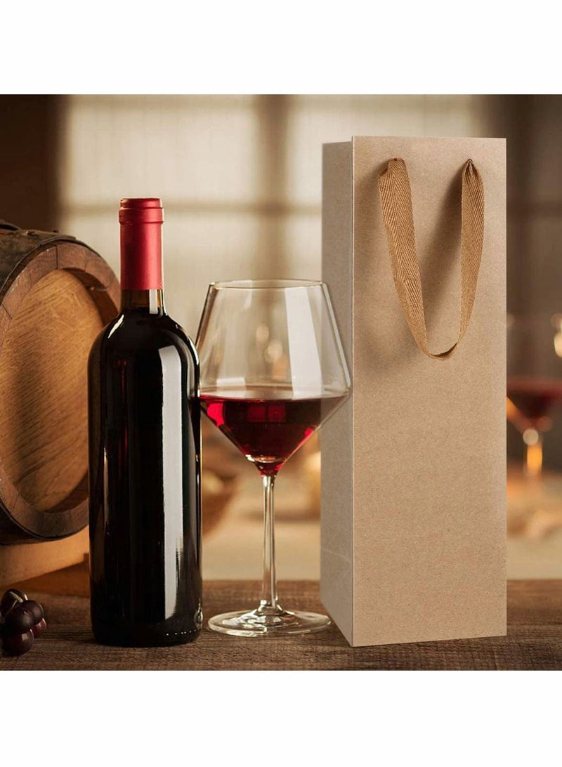 Wine Bag, Brown Kraft Long Kraft Paper Bags Liquor Bags Wine Bag ine Bottle Gift Bags for Wedding, Birthday, Baby Shower