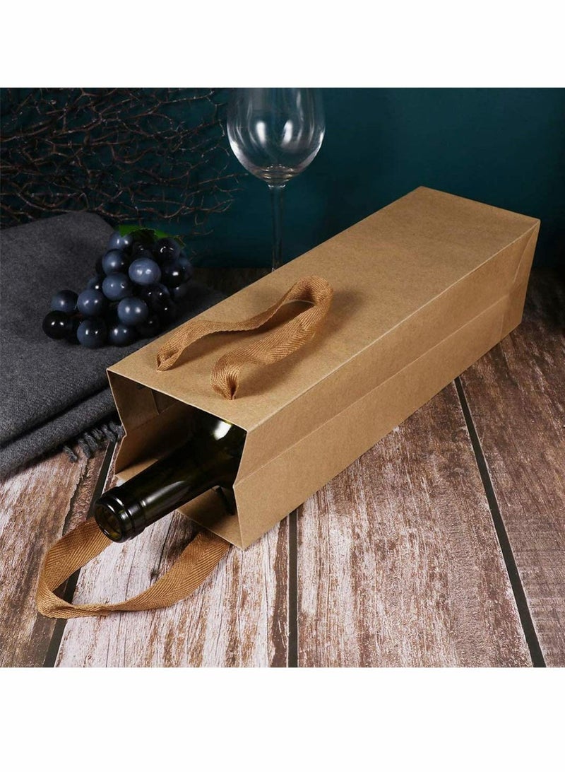 Wine Bag, Brown Kraft Long Kraft Paper Bags Liquor Bags Wine Bag ine Bottle Gift Bags for Wedding, Birthday, Baby Shower