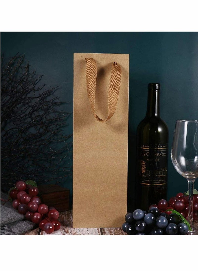 Wine Bag, Brown Kraft Long Kraft Paper Bags Liquor Bags Wine Bag ine Bottle Gift Bags for Wedding, Birthday, Baby Shower