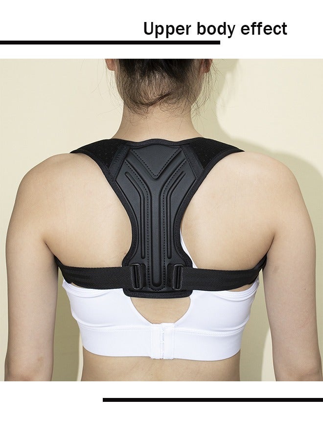 1 Piece Back Correction Strap for Adjustable Posture and Relief of Neck and Shoulder Pain, Black, Medium