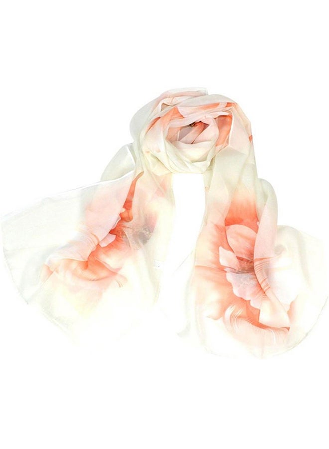 Long Printed Soft Scarf Orange 08