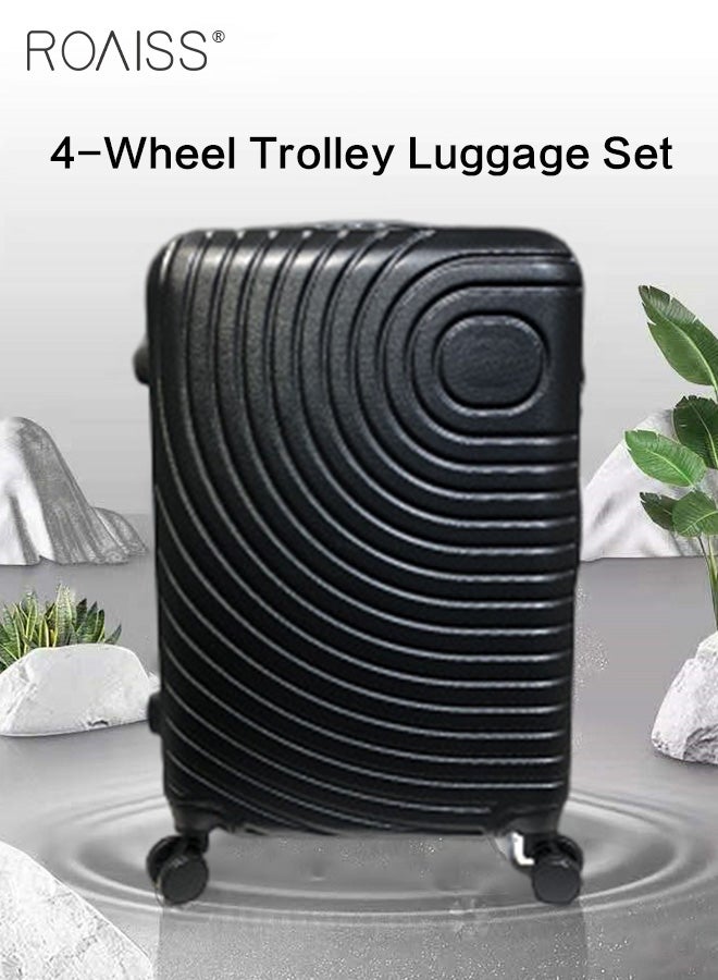 3 Piece Hardshell Luggage Set for Unisex Durable Lightweight Double Universal Wheels Trolley Suitcase for Travel for Men and Women Minimalist Retro Passwords Box Includes 20 24 and 28 Inch