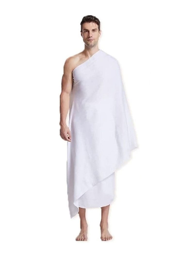 Ihram 2-Piece Hajj And Umrah Religious Cloth For Men Ahram Ehram Soft White 1200