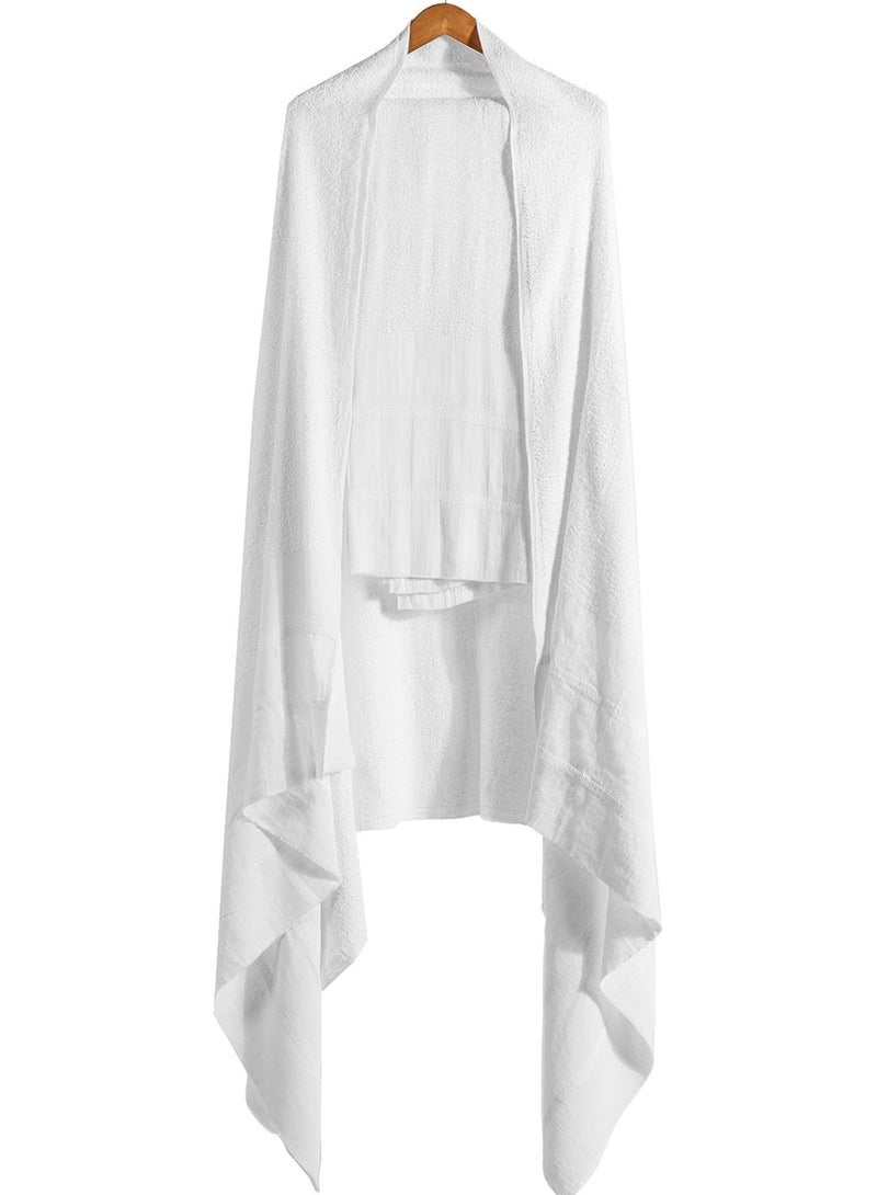 Ihram 2-Piece Hajj And Umrah Religious Cloth For Men Ahram Ehram Soft White-1400g