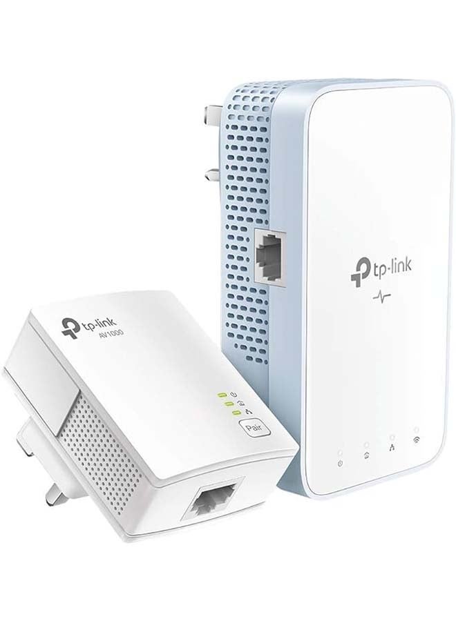 TP-Link AV1000 Gigabit Powerline ac Wi-Fi Kit, Broadband/WiFi Extender, WiFi Booster/Hotspot, Up to 300 meters over existing electrical wiring, No Configuration Required, UK Plug(TL-WPA7517 KIT) White