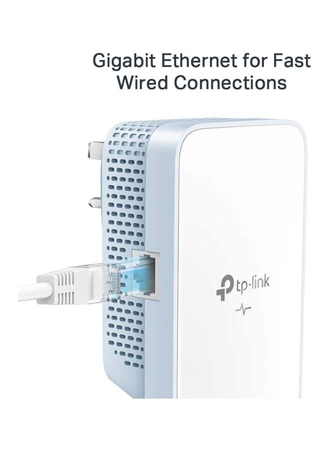TP-Link AV1000 Gigabit Powerline ac Wi-Fi Kit, Broadband/WiFi Extender, WiFi Booster/Hotspot, Up to 300 meters over existing electrical wiring, No Configuration Required, UK Plug(TL-WPA7517 KIT) White