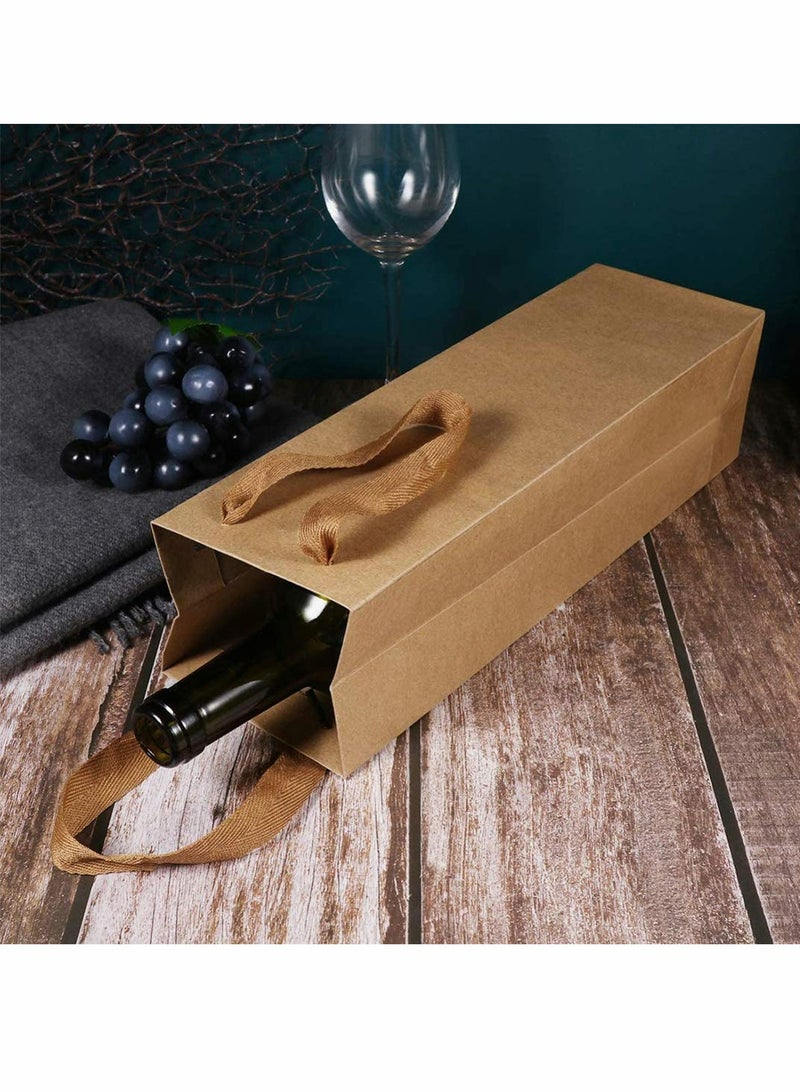 Wine Bag, Brown Kraft Long Kraft Paper Bags Liquor Bags Wine Bag ine Bottle Gift Bags for Wedding, Birthday, Baby Shower