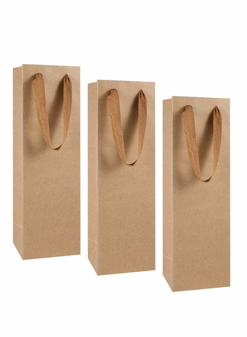 Wine Bag, Brown Kraft Long Kraft Paper Bags Liquor Bags Wine Bag ine Bottle Gift Bags for Wedding, Birthday, Baby Shower