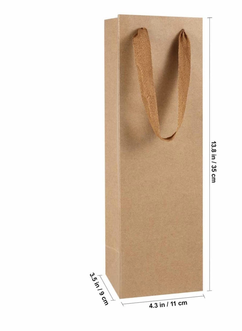 Wine Bag, Brown Kraft Long Kraft Paper Bags Liquor Bags Wine Bag ine Bottle Gift Bags for Wedding, Birthday, Baby Shower